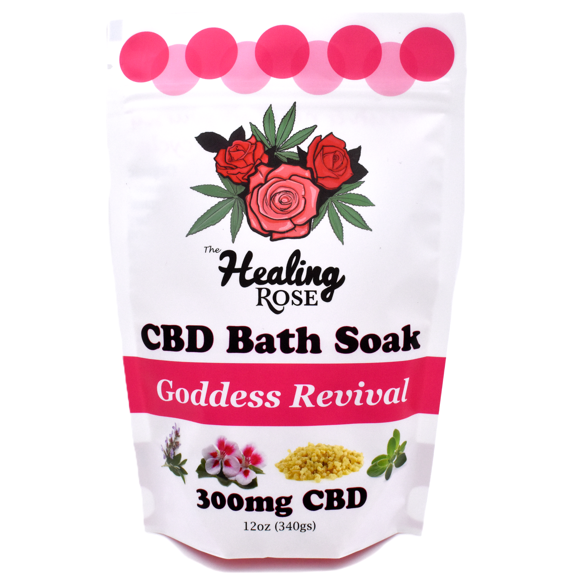 Photograph of product: Goddess Revival CBD Bath Soak | The Healing Rose |