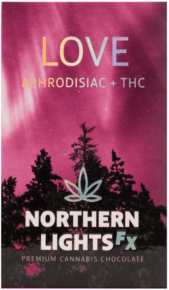 Photograph of product: Northern Lights Love (CBG + TH-oui) 200mg Chocolate Bar