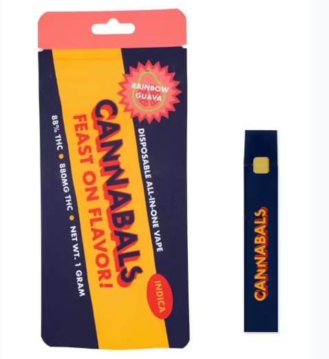 Photograph of product: Cannabals | 1g AIO Vape |  Rainbow Guava