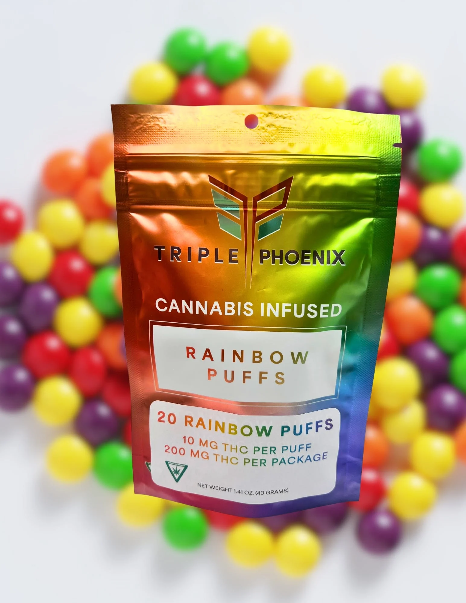 Photograph of product: Freeze Dried Rainbow Puffs | Triple Phoenix