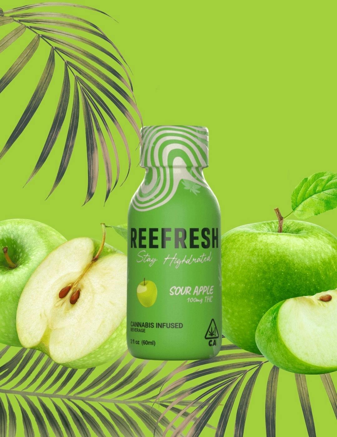 Photograph of product: Reefresh Drink Sour Green Apple 100mg