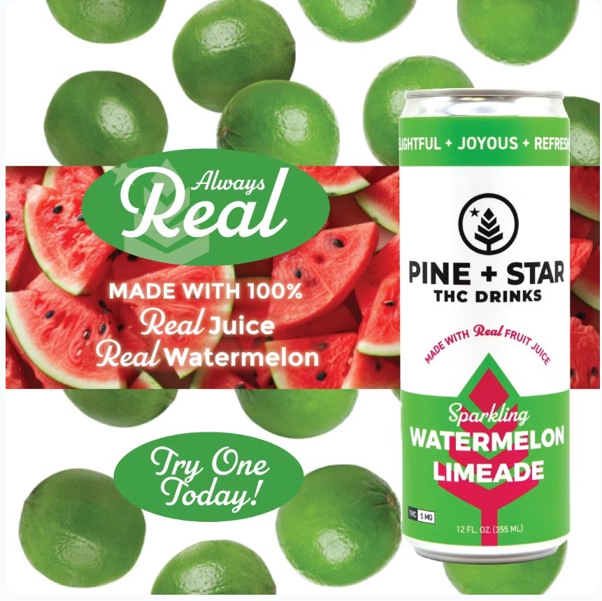Photograph of product: Watermelon Limeade 5mg Soda Pine+Star