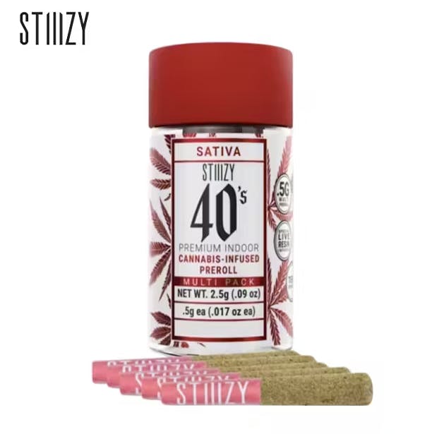 Photograph of product: Stiiizy 40's- Orange Sunset - 5 Infused Pre-Roll Pack - 2.5g - 40 Orange Sunset