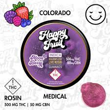 Photograph of product: Happy Fruit 2:1 CBN Moon Berry Solventless Gummies