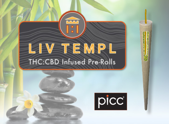 Photograph of product: (Oui'd) Midnight Splendor & CBD Sauce Rosin Liv Temple Infused Pre-Roll | 1g