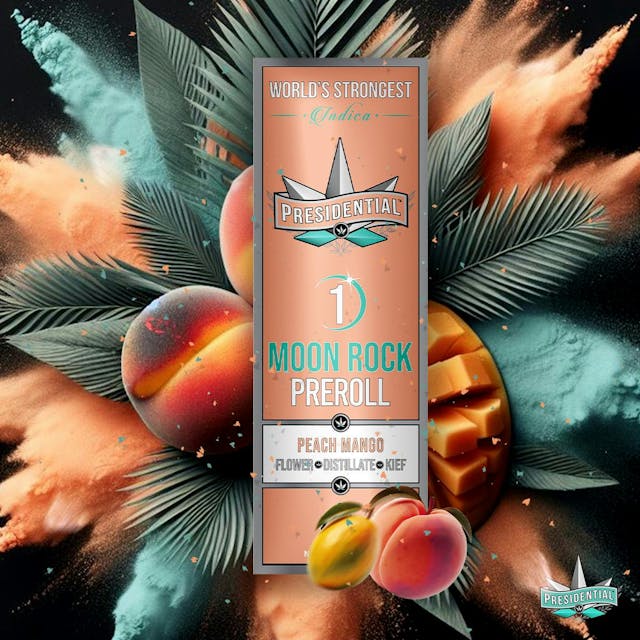 Photograph of product: Presidential Moon Rock Preroll Peach Mango - 