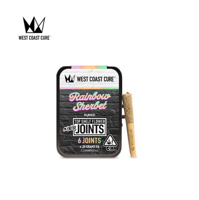 Photograph of product: RAINBOW SHERBET 2.1G MINI 6PK PREROLLS - 2.1 G