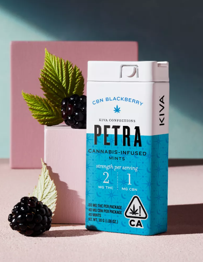 Photograph of product: Petra - Mints - 100mg - 5:2 TH-oui/CBN - Blackberry