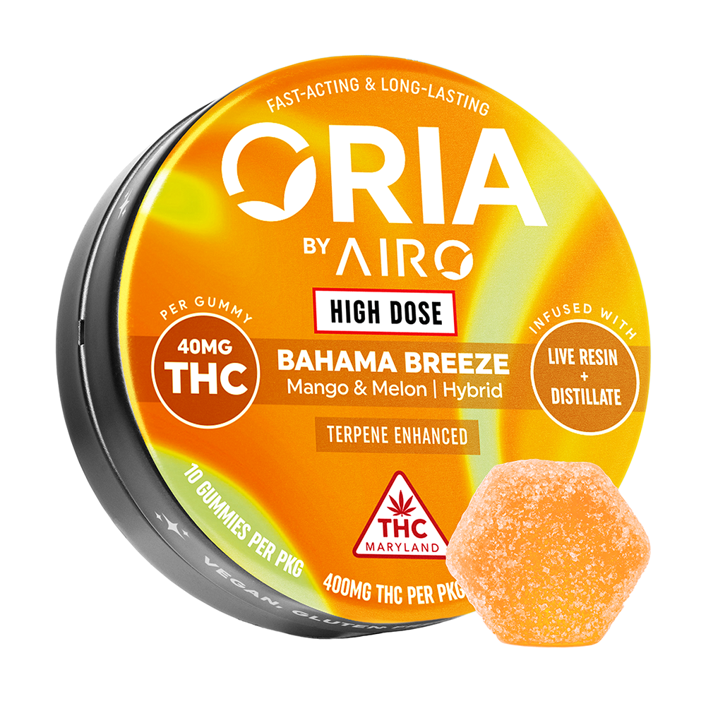 Photograph of product: MED ONLY - Oria 40mg Bahama Breeze Hybrid Gummies - 400mg