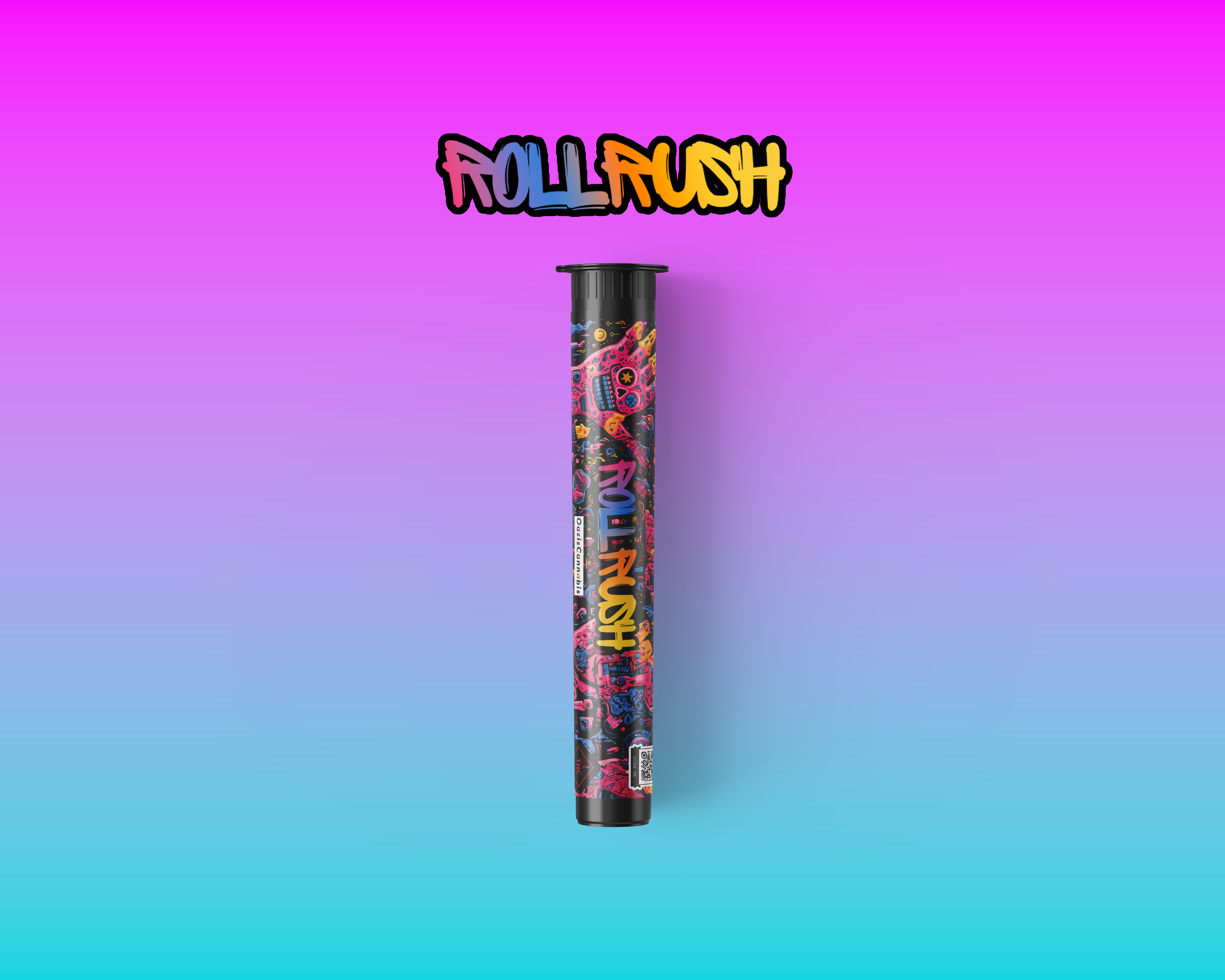 Photograph of product: RollRush - Rainbow Sherbert (Hybrid) Pre-Roll
