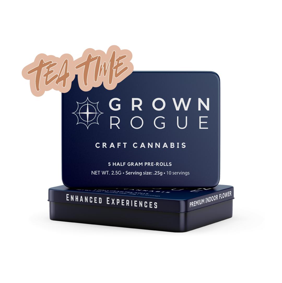 Photograph of product: Grown Rogue - Tea Time - Pre-Rolls - 2.5g/5pk