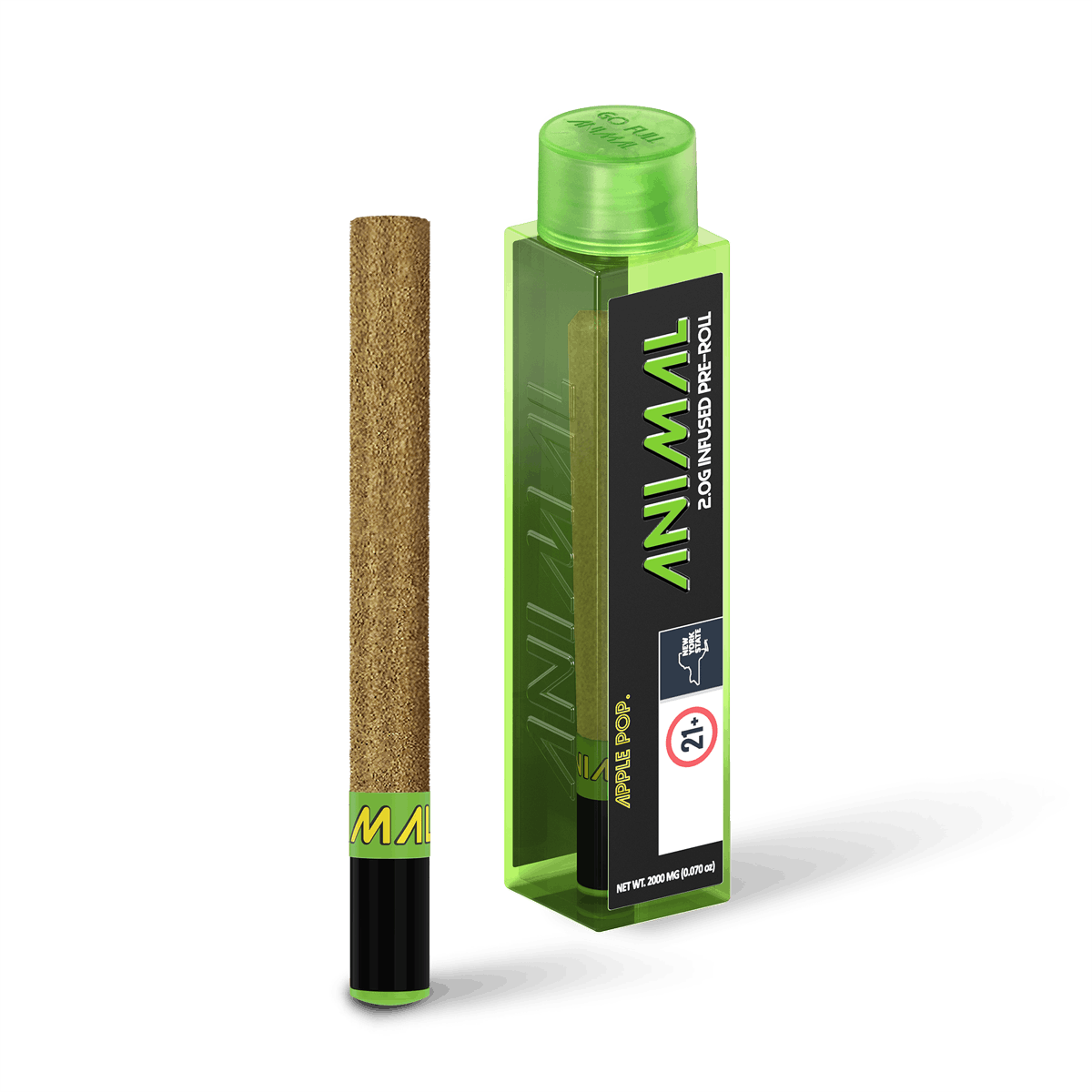 Photograph of product: ANIMAL - 2G SUPER INFUSED PRE ROLL - APPLE POP