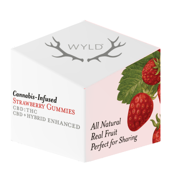 Photograph of product: Wyld | 10 pack | Strawberry | 10mg TH-oui | 200mg CBD | Hybrid
