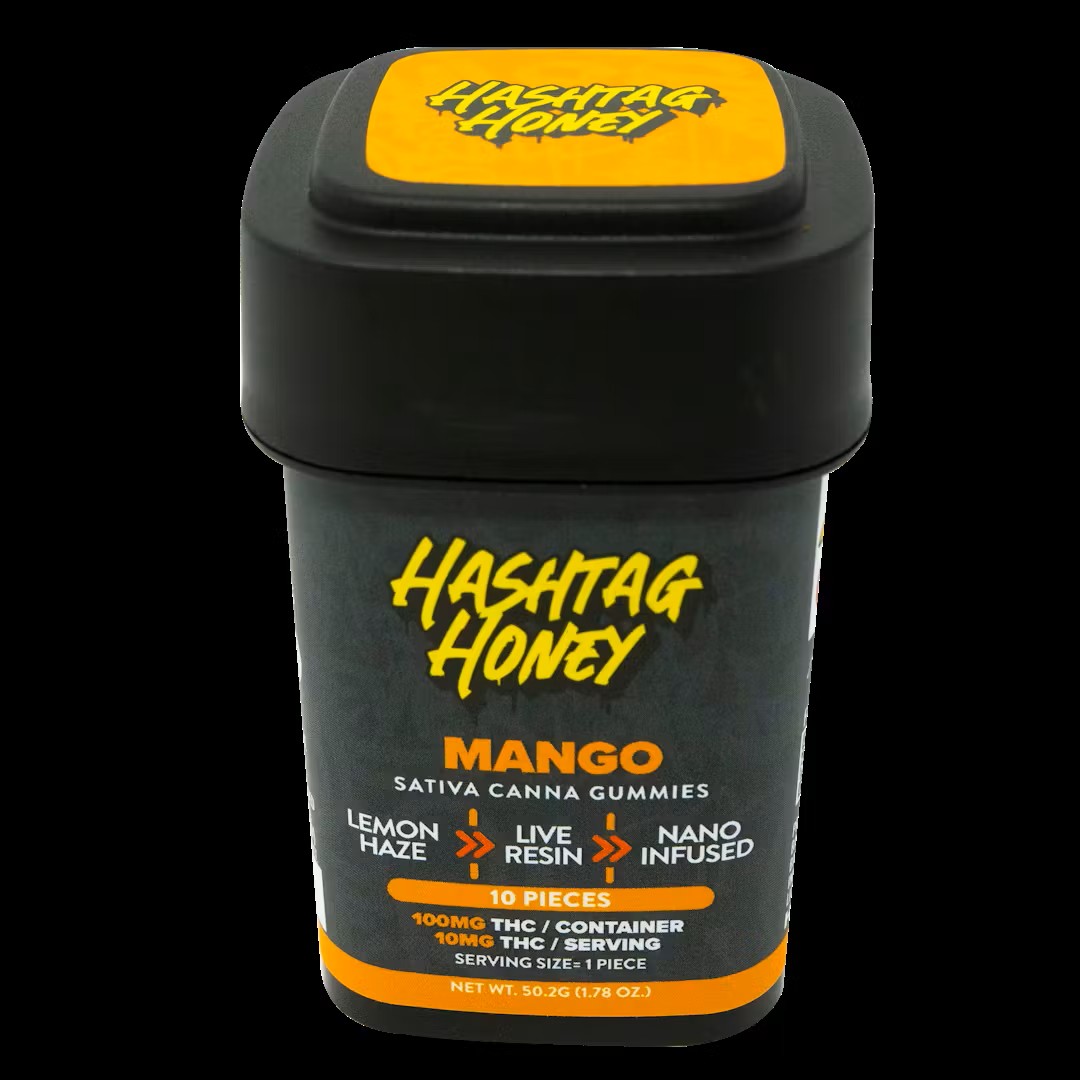 Photograph of product: au chocolattag Honey- Mango Oui'd Live Resin Gummies 10pk- 100mg