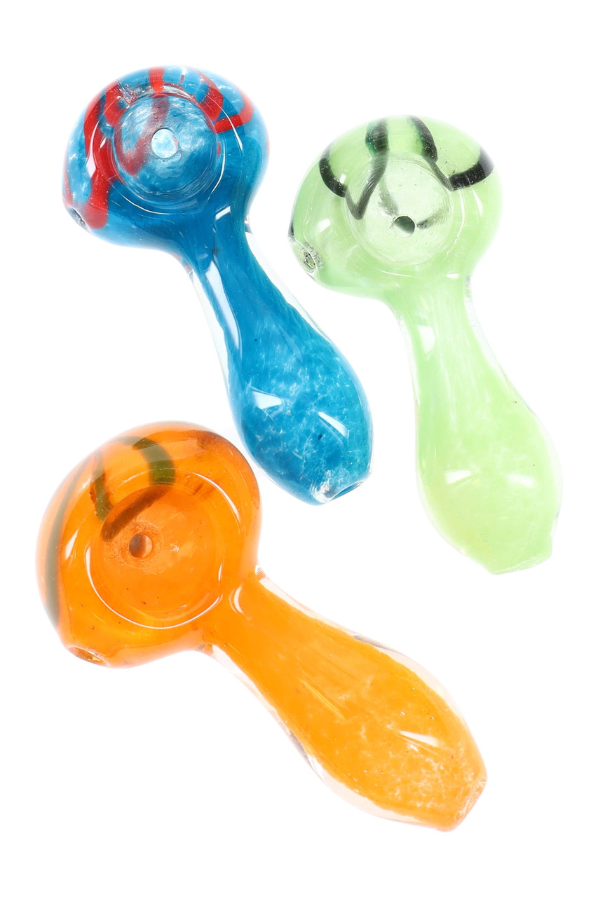 Photograph of product: 3" COLORFUL FRIT FLOWER BOWL GLASS PIPE