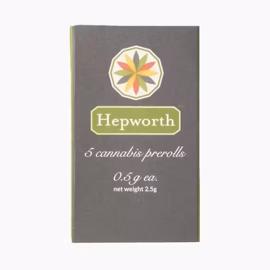 Photograph of product: Hepworth - Blue Dream x Purple Punch (H) - 23.03% - .5g Preroll 5pk