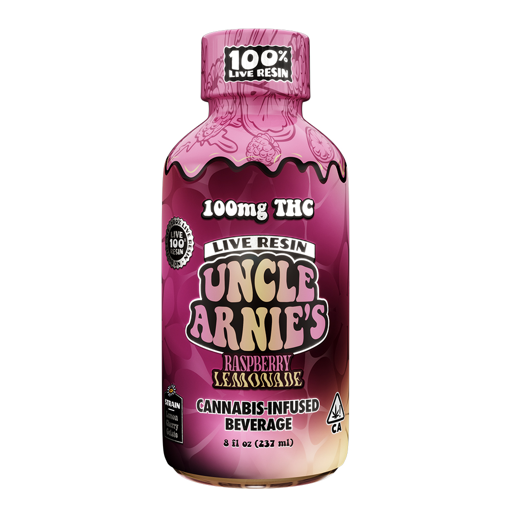 Photograph of product: UNCLE ARNIE'S: RASPBERRY LEMONADE LIVE RESIN 100MG 8OZ
