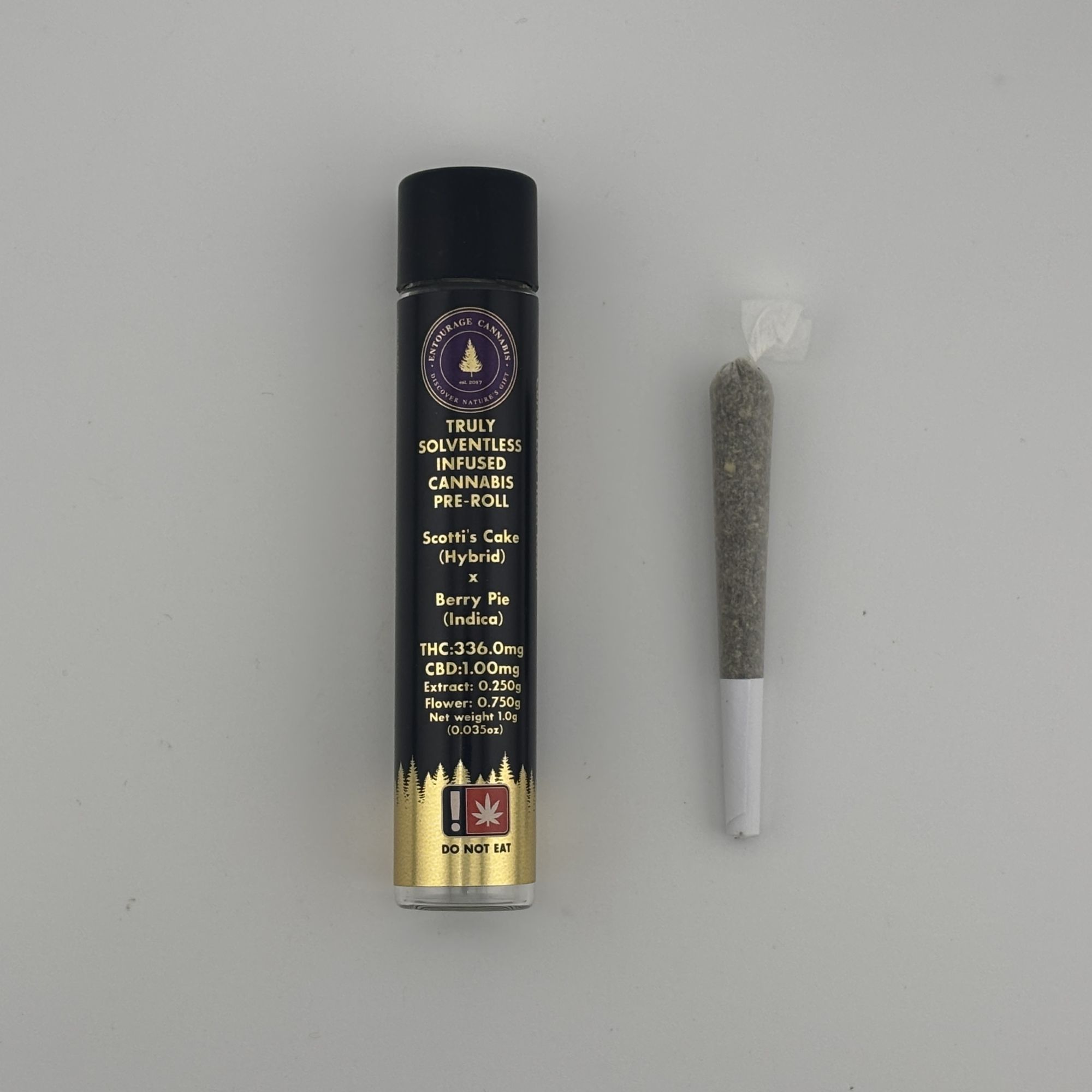 Photograph of product: Entourage | 1g Rosin Preroll | Scotti's Cake x Berry Pie