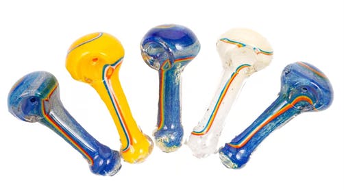 Photograph of product: H108 3.5" Colorful Stripe Swirled Hand Pipe