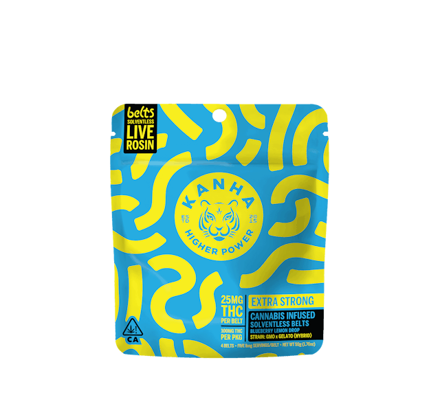 Photograph of product: BLUEBERRY LEMON DROP ROSIN BELT 25MG 5PK - 