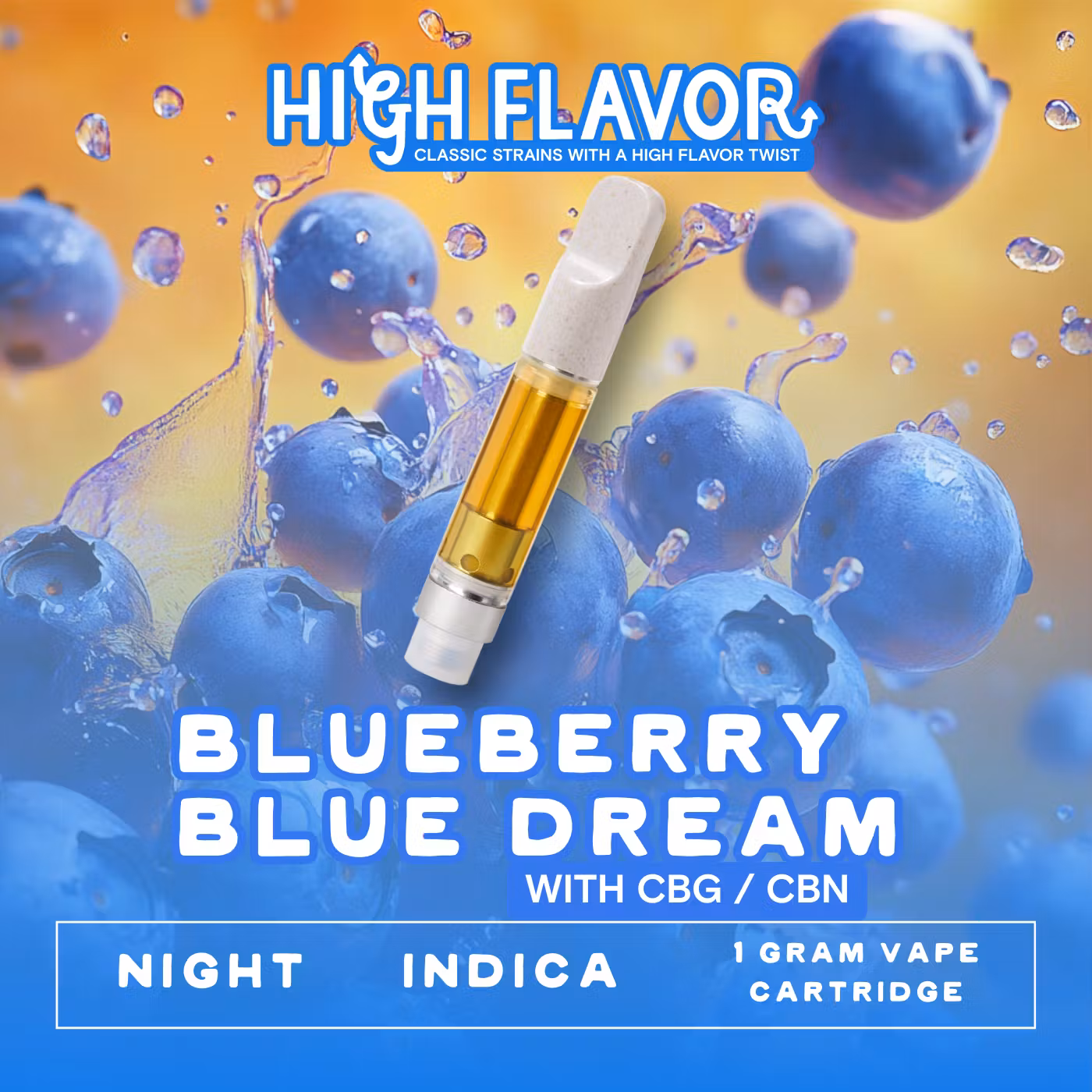 Photograph of product: 1g Blueberry Blue Dream Distillate Cartridge | TAX INCLUDED
