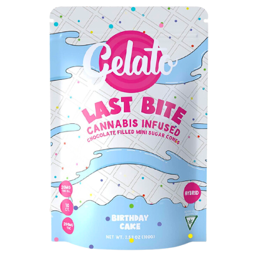 Photograph of product: Gelato Last Bites Birthday Cake Cones 200mg TH-oui