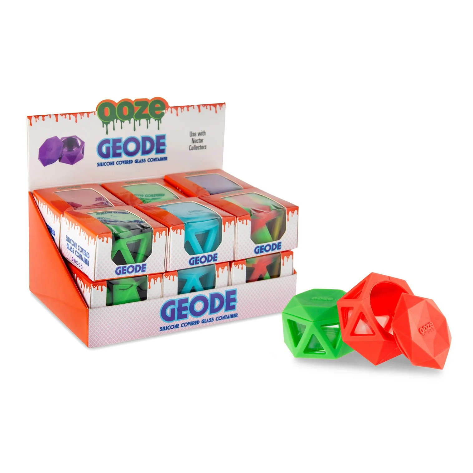 Photograph of product: Ooze - Geode - Silicone & Glass Container
