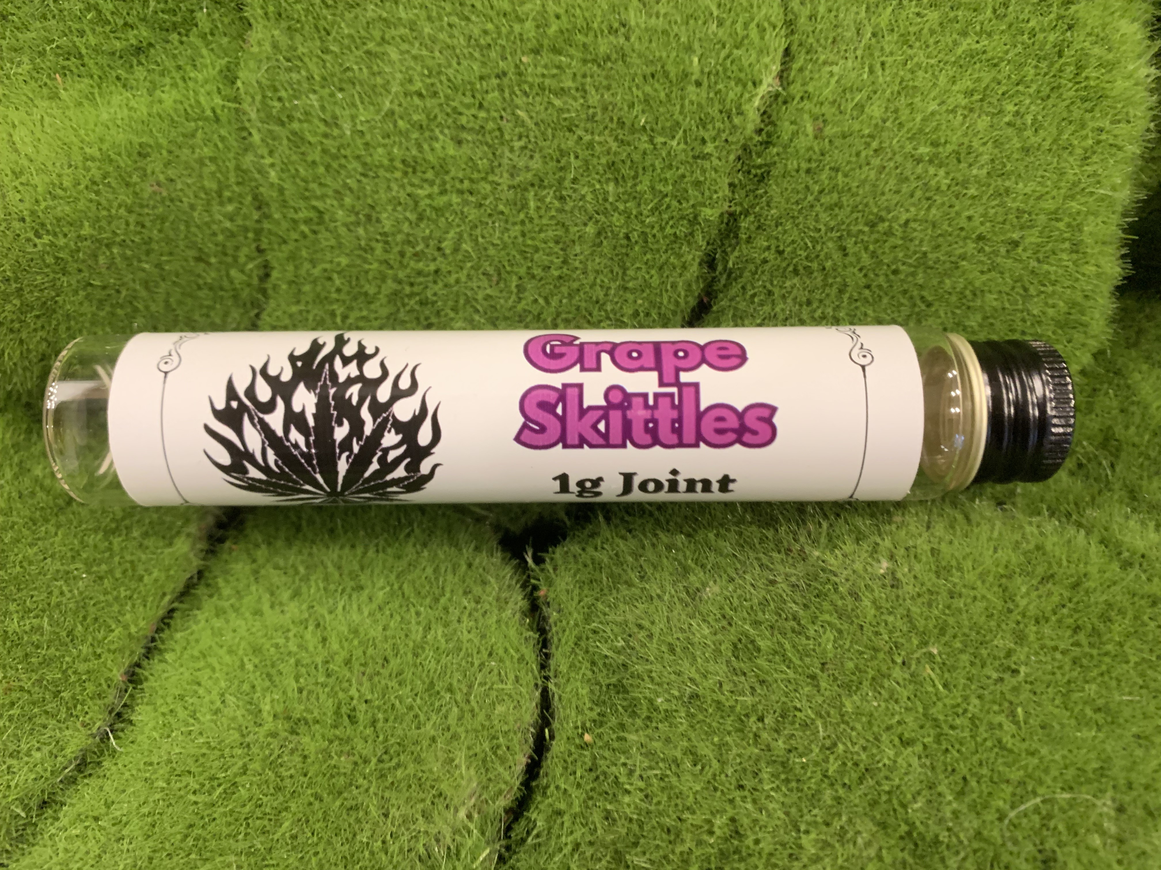 Photograph of product: Pre Roll Single | Grape Skittles | Burning Bush Farm