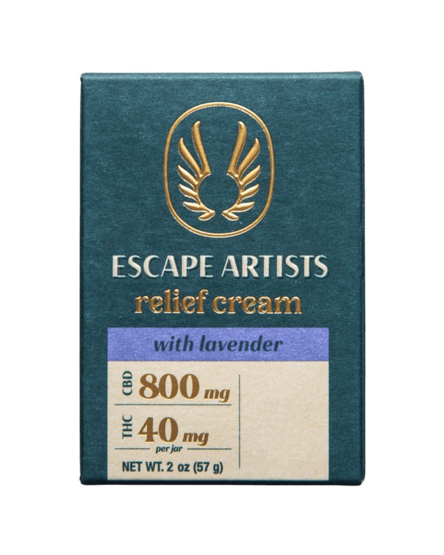 Photograph of product: Escape Artists | Relief Cream Tube | Lavender | 20 CBD : 1 TH-oui | 40mg