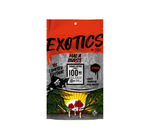 Photograph of product: Dixie LTO Exotics - Hala Burst - Gummies - 200mg - Hybrid
