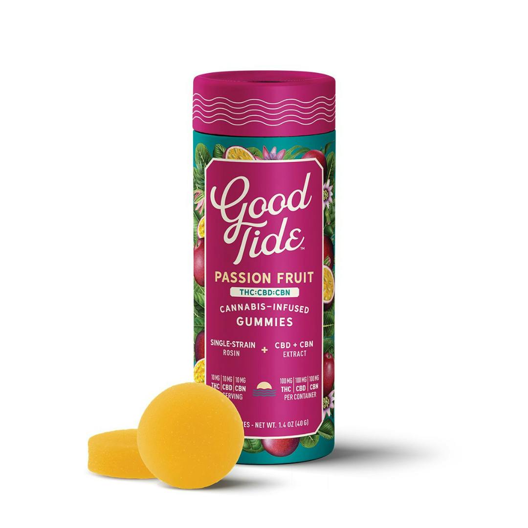 Photograph of product: Good Tide | Passion Fruit 2:1:1 TH-oui:CBD:CBN | 200mg