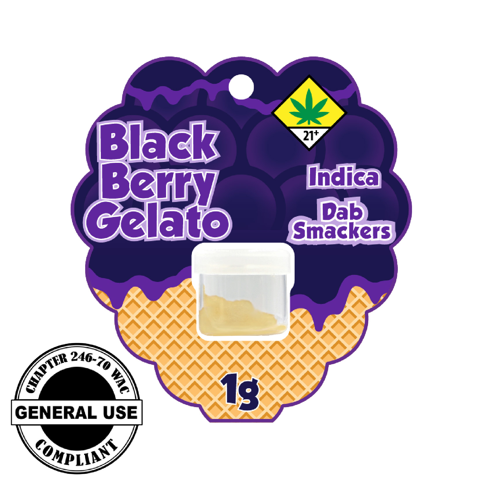 Photograph of product: Blackberry Gelato Dabsmackers | 1g (DOH)