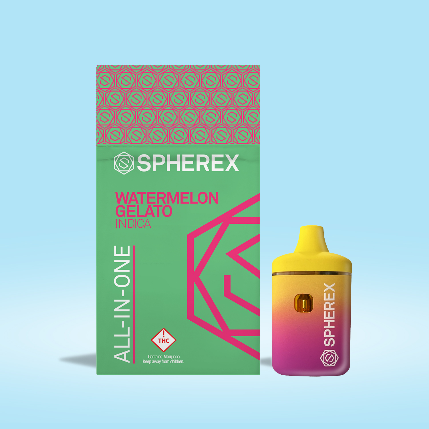 Photograph of product: Spherex - Distillate - Cartridge - AIO - Watermelon Gelato
