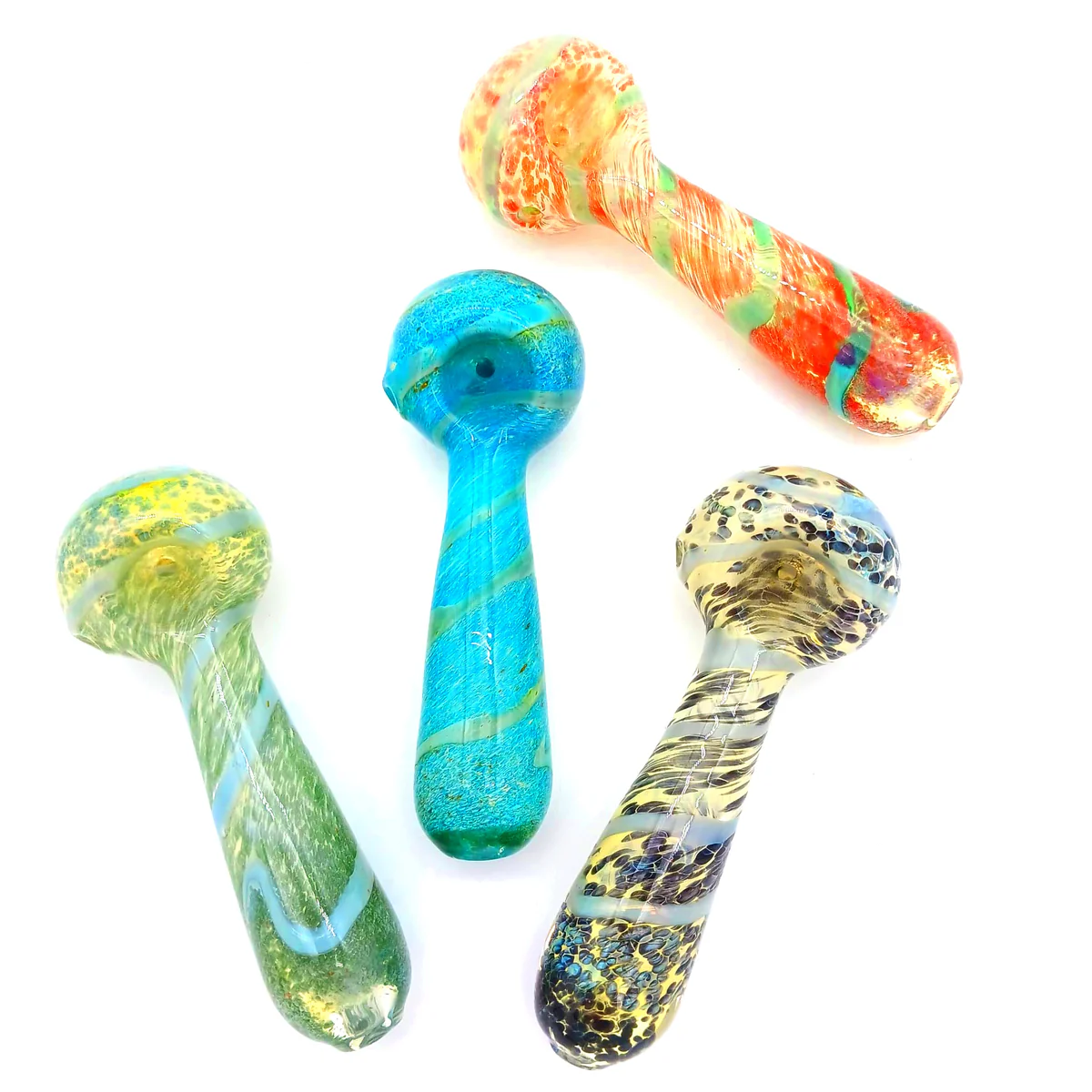 Photograph of product: 4'' Mixed Color Heavy Duty Glass Hand Pipe