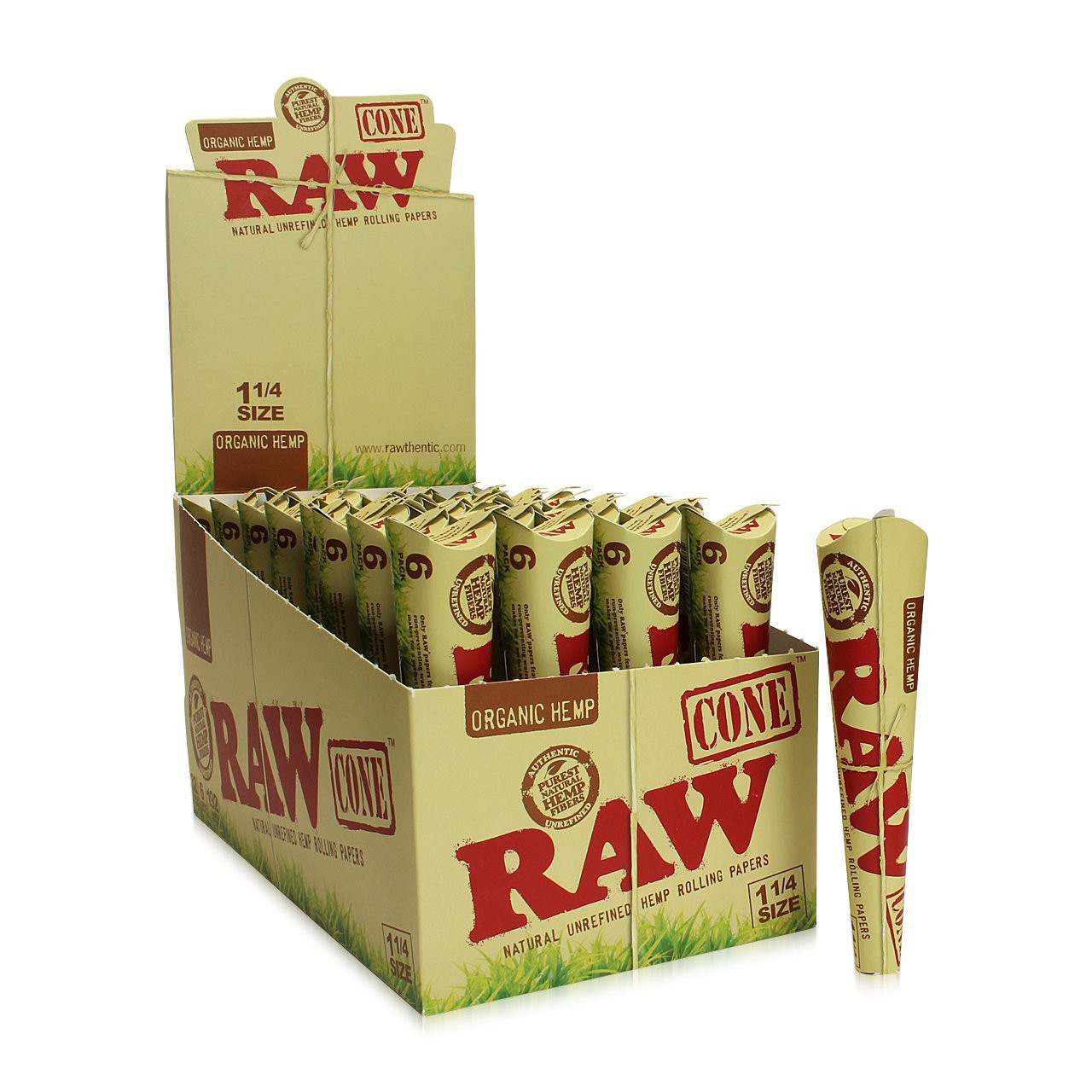 Photograph of product: Cones | Raw 1 1/4 6 per pack