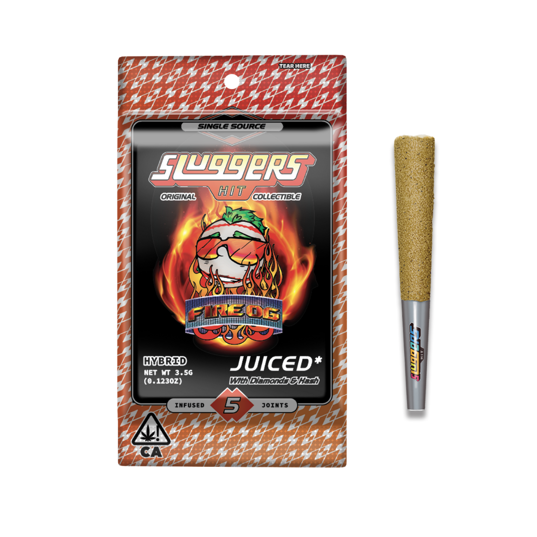Photograph of product: Sluggers 5pk Pre-Rolls - Fire OG 3.5g