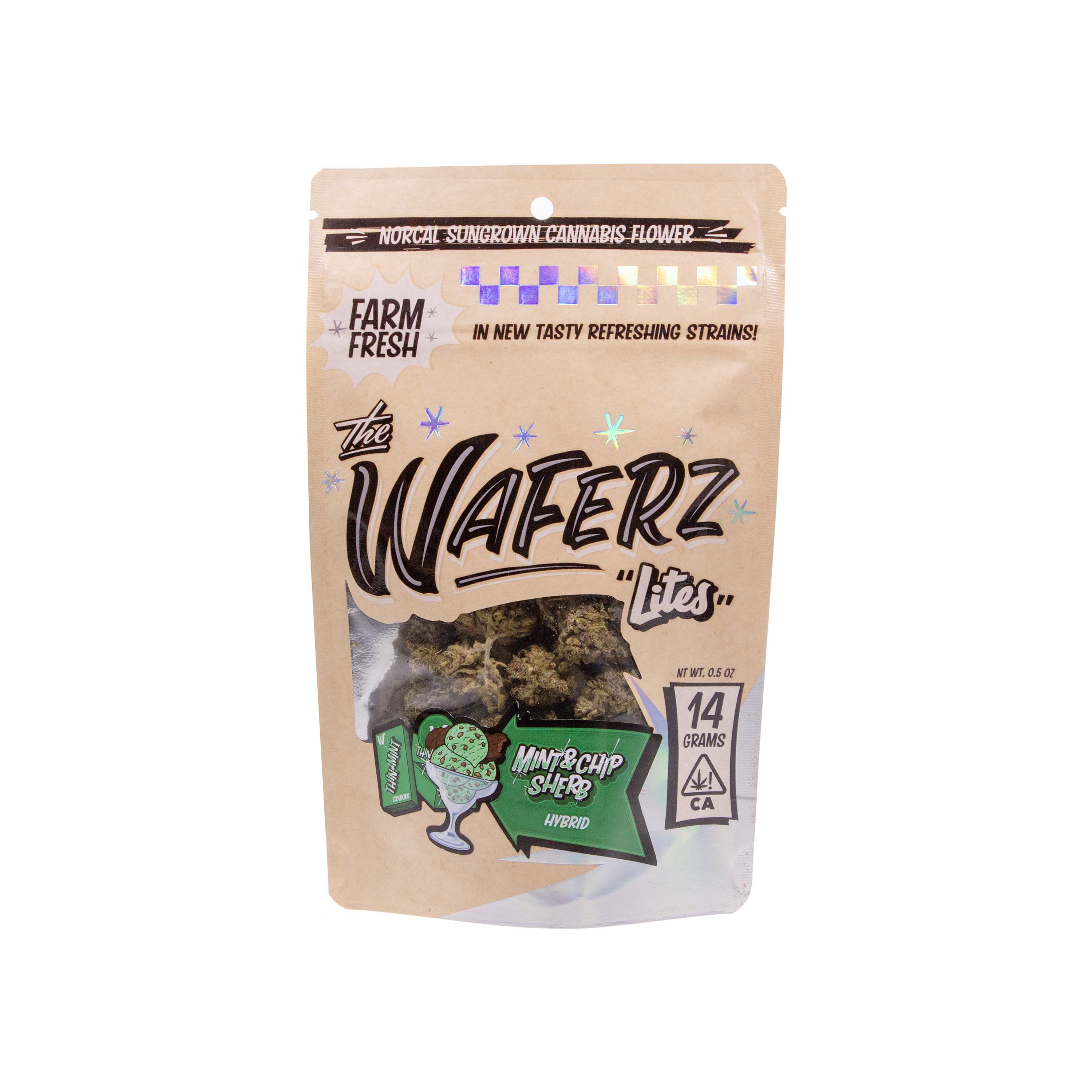 Photograph of product: Waferz | Lites Mint & Chip Sherb (14g)