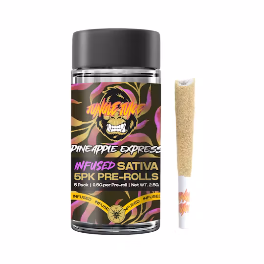 Photograph of product: Jungle Juice Infused Pre-roll | 5pk | Pineapple Express (Oui'd)