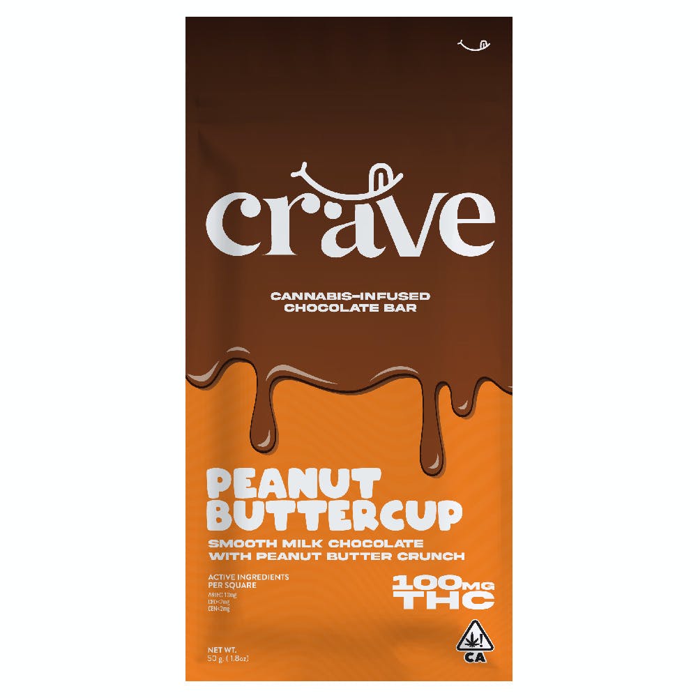 Photograph of product: Crave  Chocolate Bar  Peanut Buttercup  100mg TH-oui  $13 *Tax Included