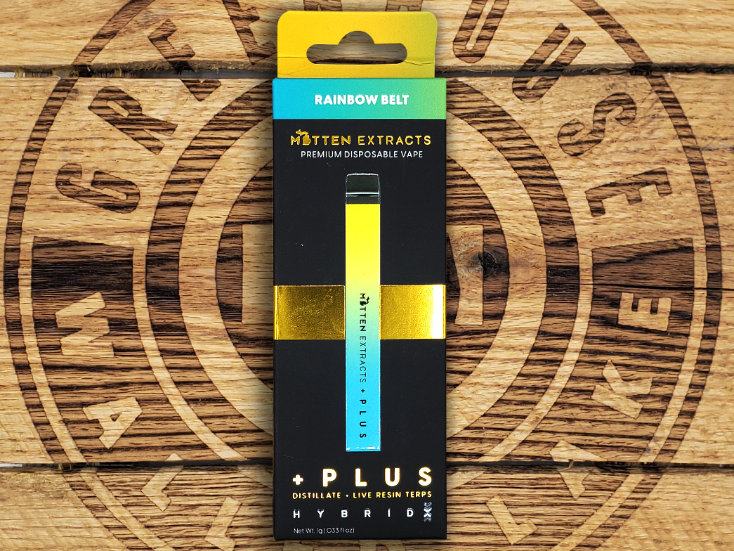 Photograph of product: Mitten Extracts | + Rainbow Belt | 1g AIO Cart