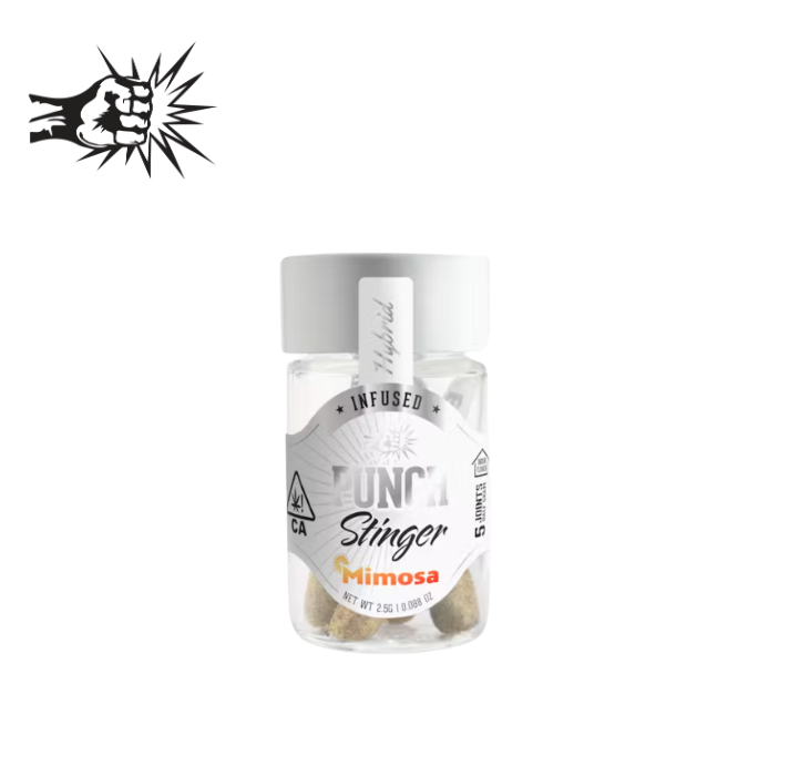 Photograph of product: MIMOSA 2.5G STINGER 5 PACK INFUSED PREROLLS