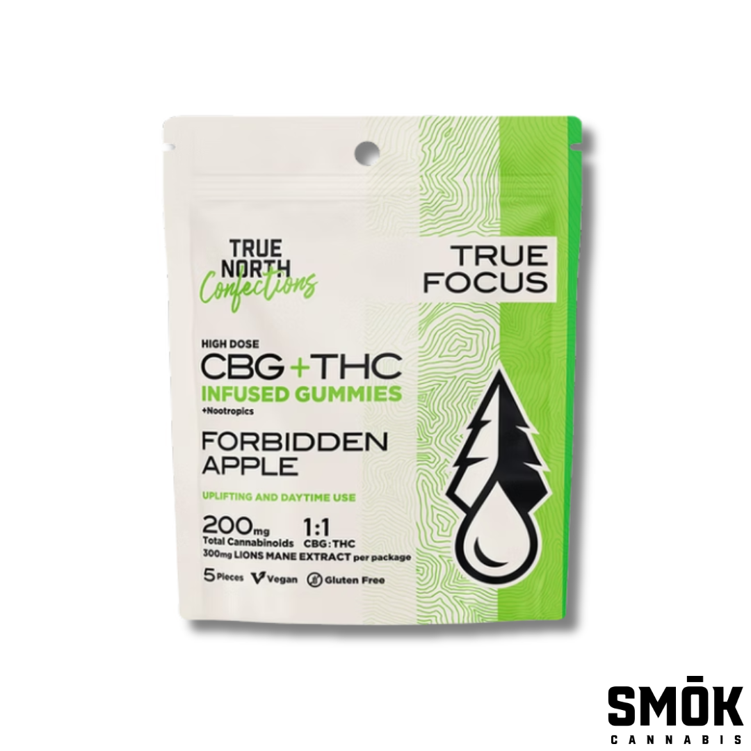 Photograph of product: True North Focus Gummies Forbidden Apple 1:1 TH-oui|CBG 200mg