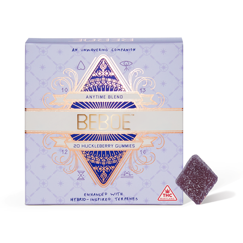Photograph of product: Anytime Huckleberry 5mg (20ct) - Beboe Gummies