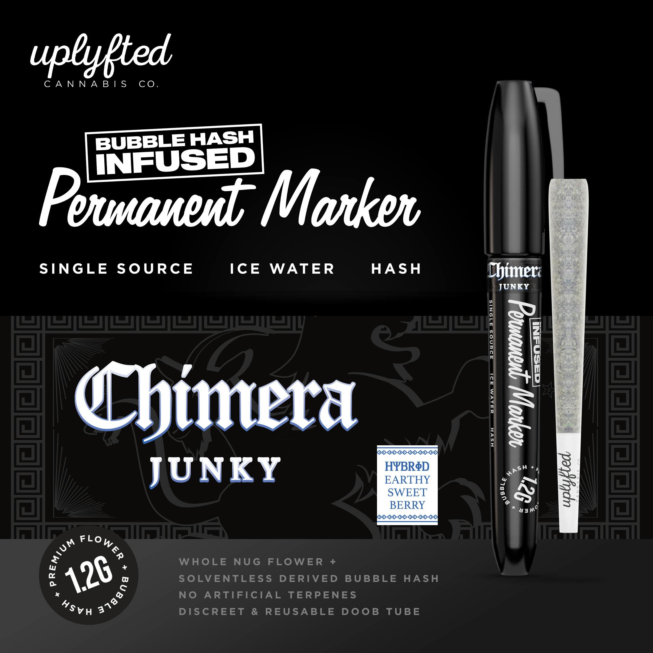 Photograph of product: Uplyfted - Permanent Marker x Chimera Junky Bubble au chocolat Pre-Roll 1.2g | 2/$25