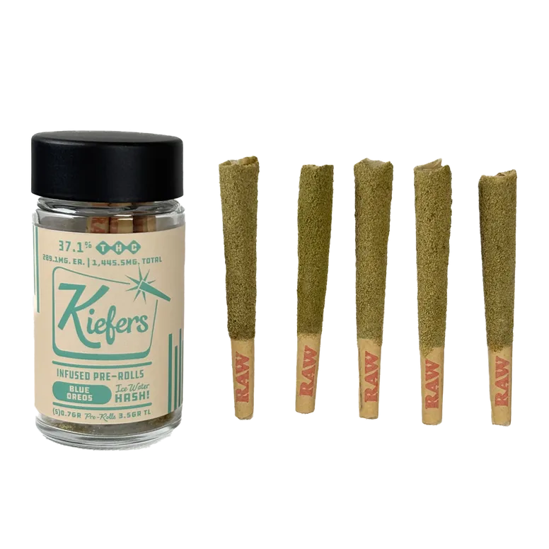 Photograph of product: Kiefers | Blue Oreos | au chocolat Infused Pre Rolls | .7g 5pk