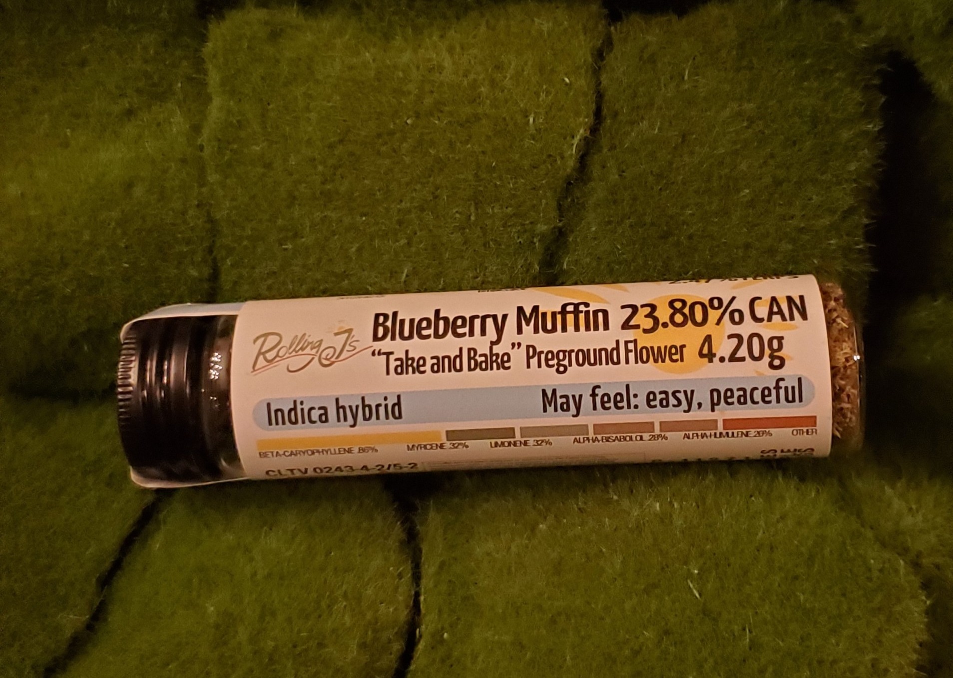 Photograph of product: 4. Pre Ground Flower | Blueberry Muffin | Rolling J's Farm - 4.2g