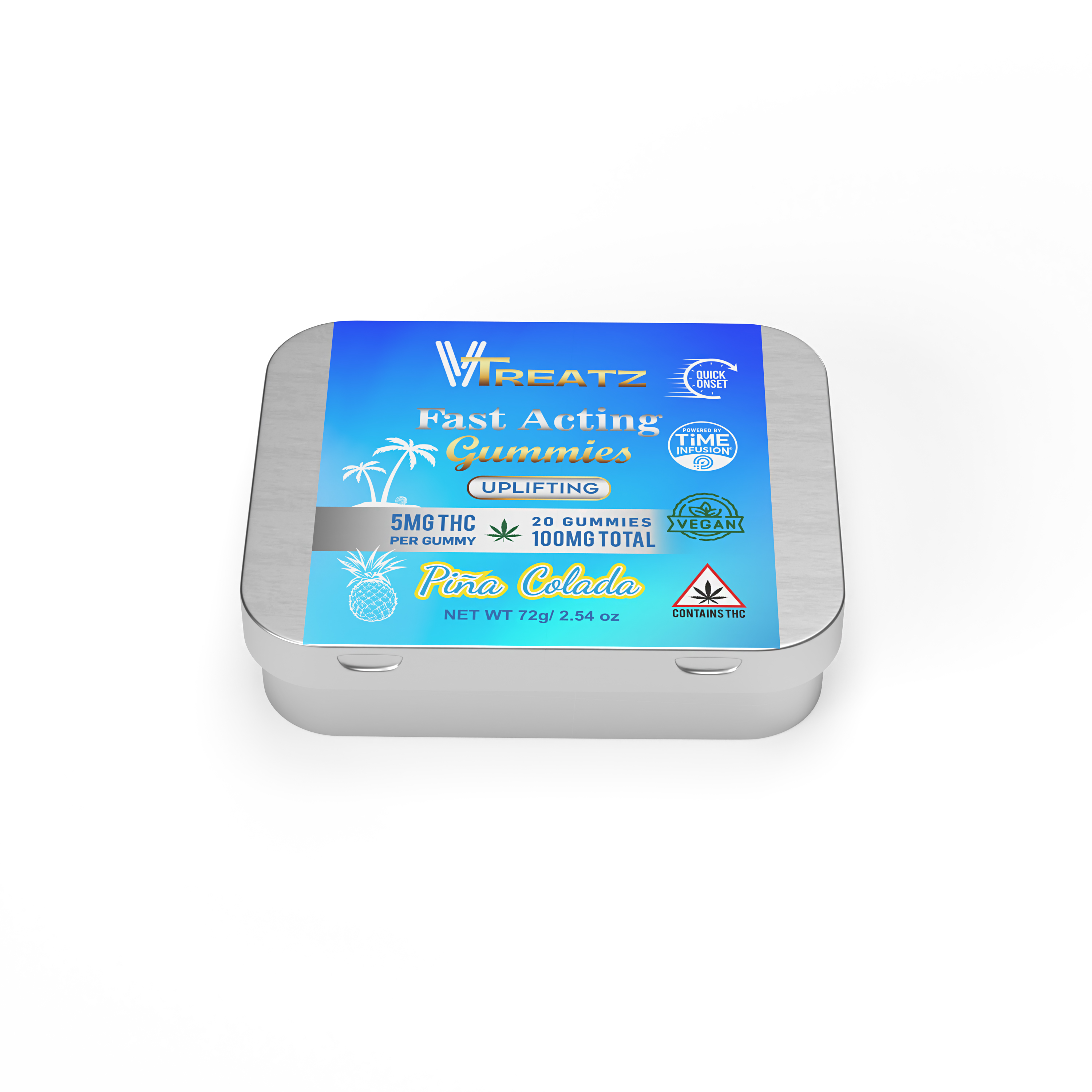 Photograph of Product: VTreatz - 5mg Fast Acting Gummies - Pina Colada