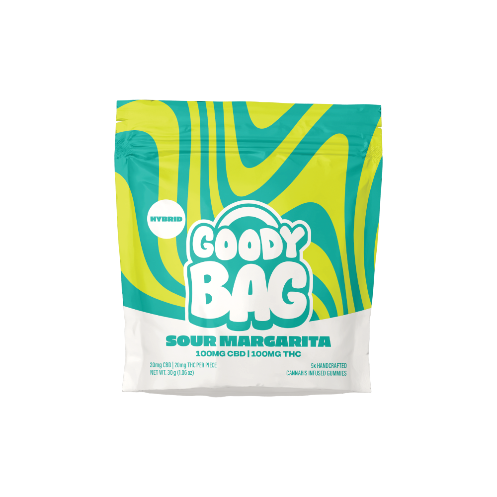 Photograph of product: Sour Margarita | 10mg TH-oui: 10mg CBD | 10pk Gummies | Goody Bag