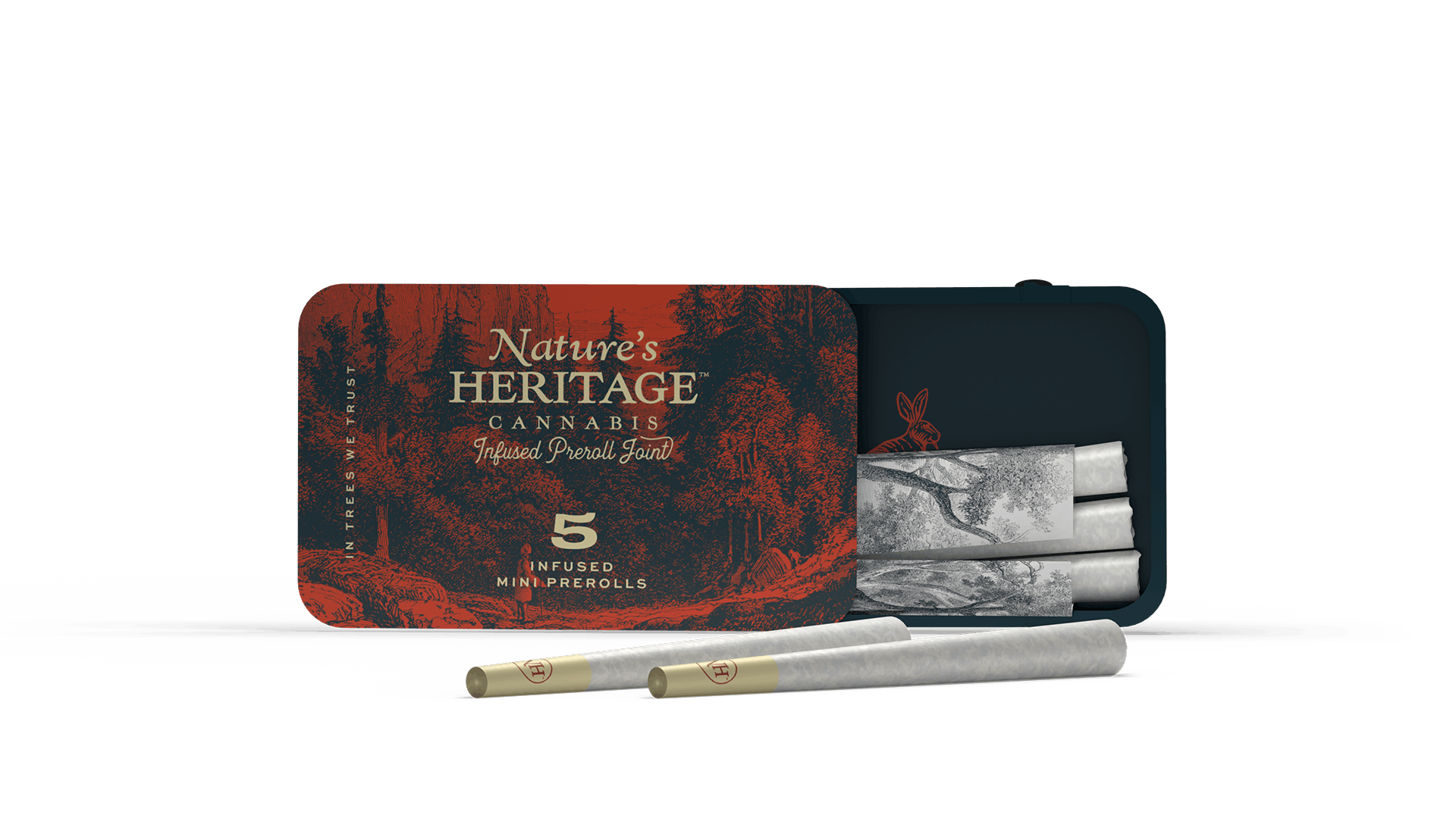 Photograph of product: Larry Bird Mints (H) - 0.5g 5pk Bubble au chocolat Infused Pre Rolls - Nature's Heritage