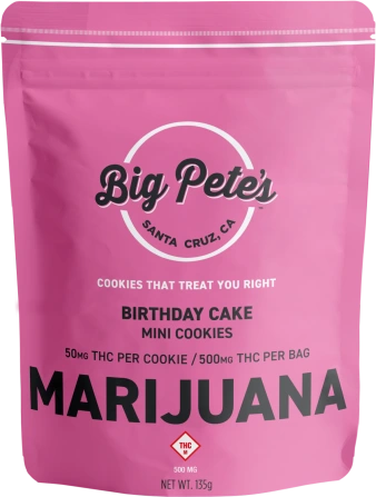 Photograph of product: BIG PETE'S TREATS 500MG BIRTHDAY CAKE COOKIES 10PK
